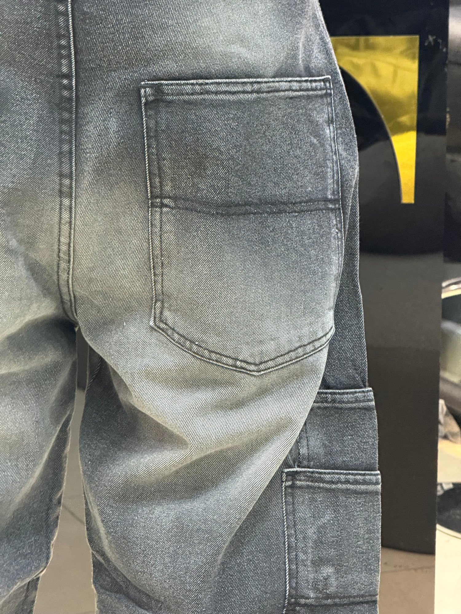 CARGO JEANS DOUBLE POCHE GRIS