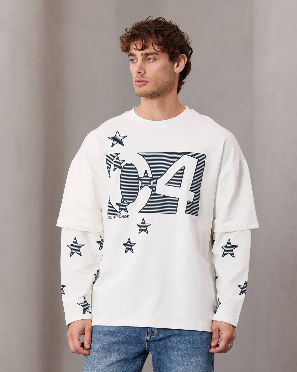 oversize printed long sleeve tee