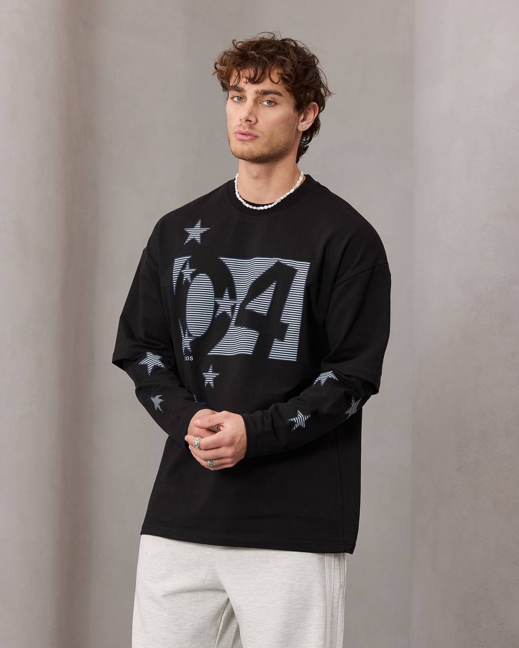 oversize printed long sleeve tee