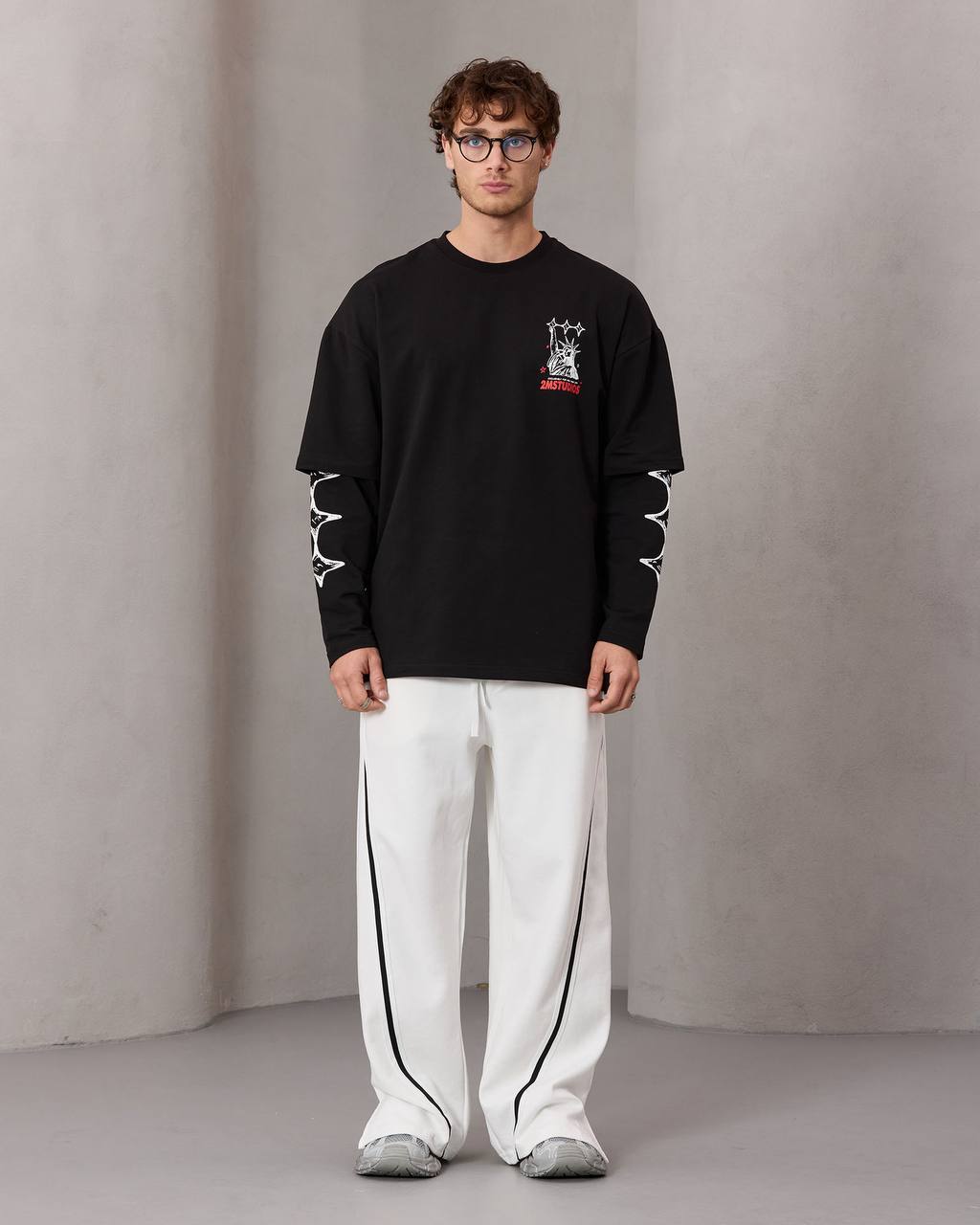 oversize printed long sleeve tee