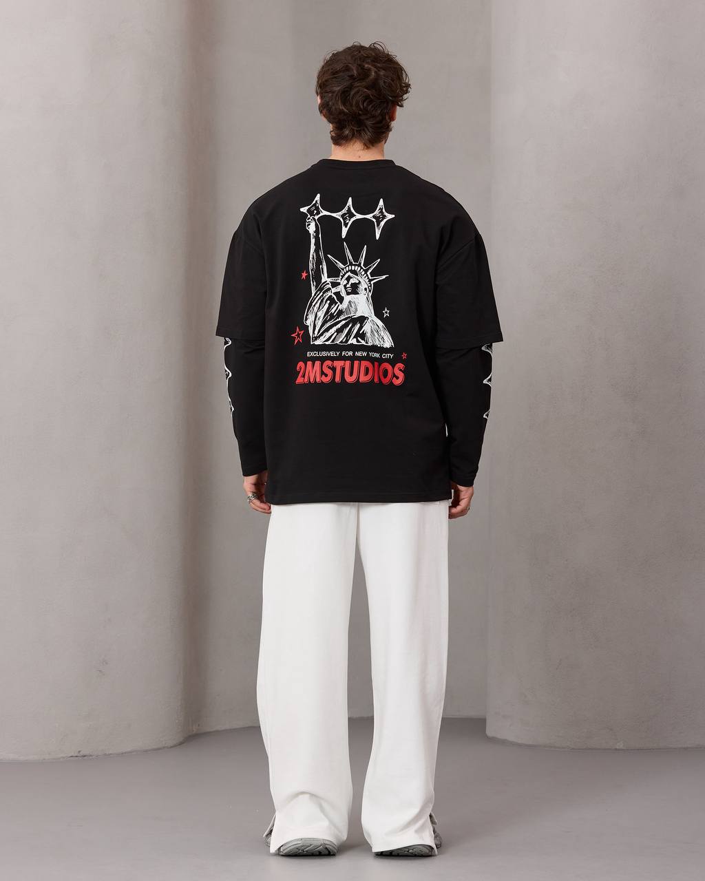 oversize printed long sleeve tee