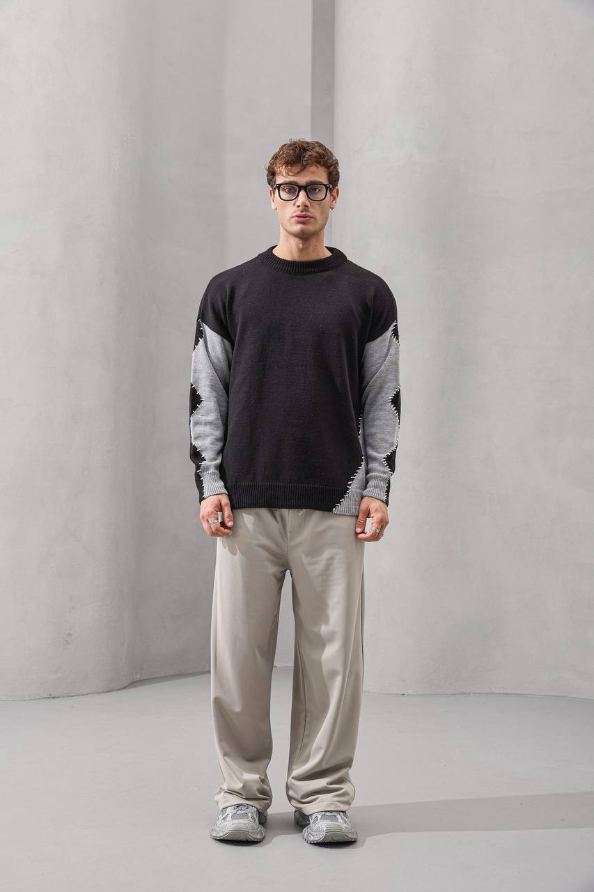 Deconstructed Panelled Knit Sweater