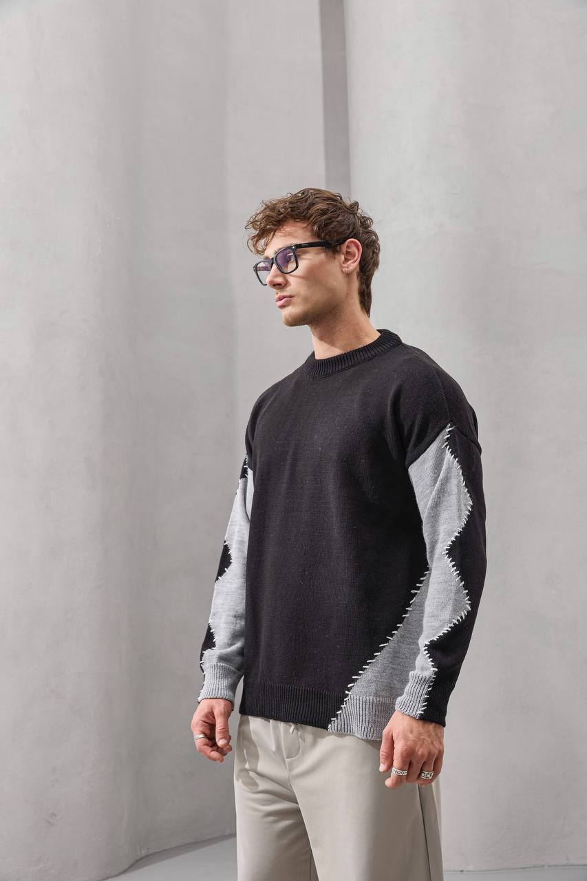Deconstructed Panelled Knit Sweater