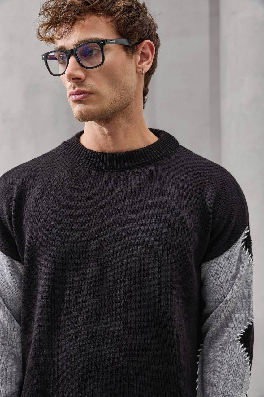Deconstructed Panelled Knit Sweater