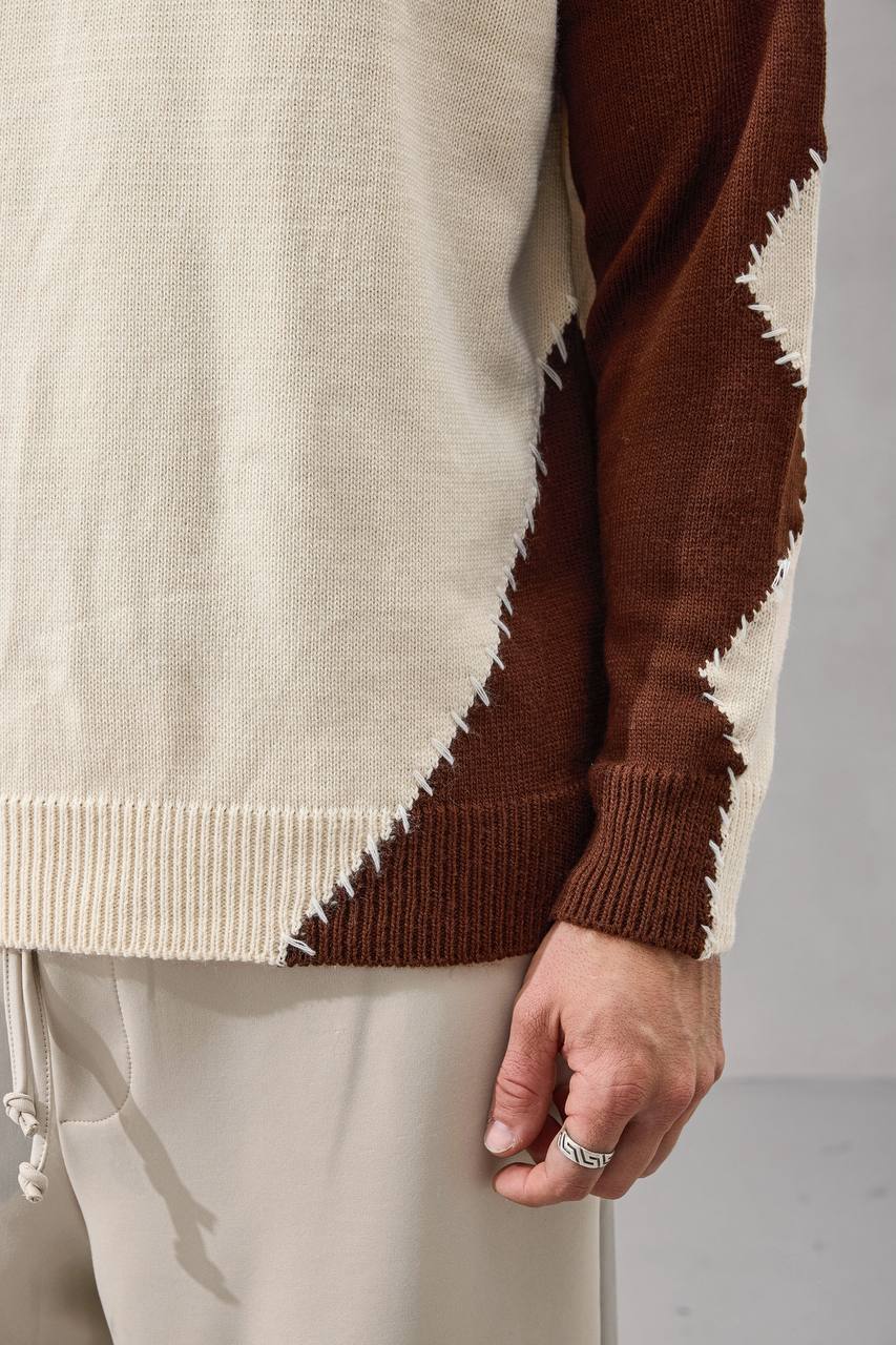 Deconstructed Panelled Knit Sweater