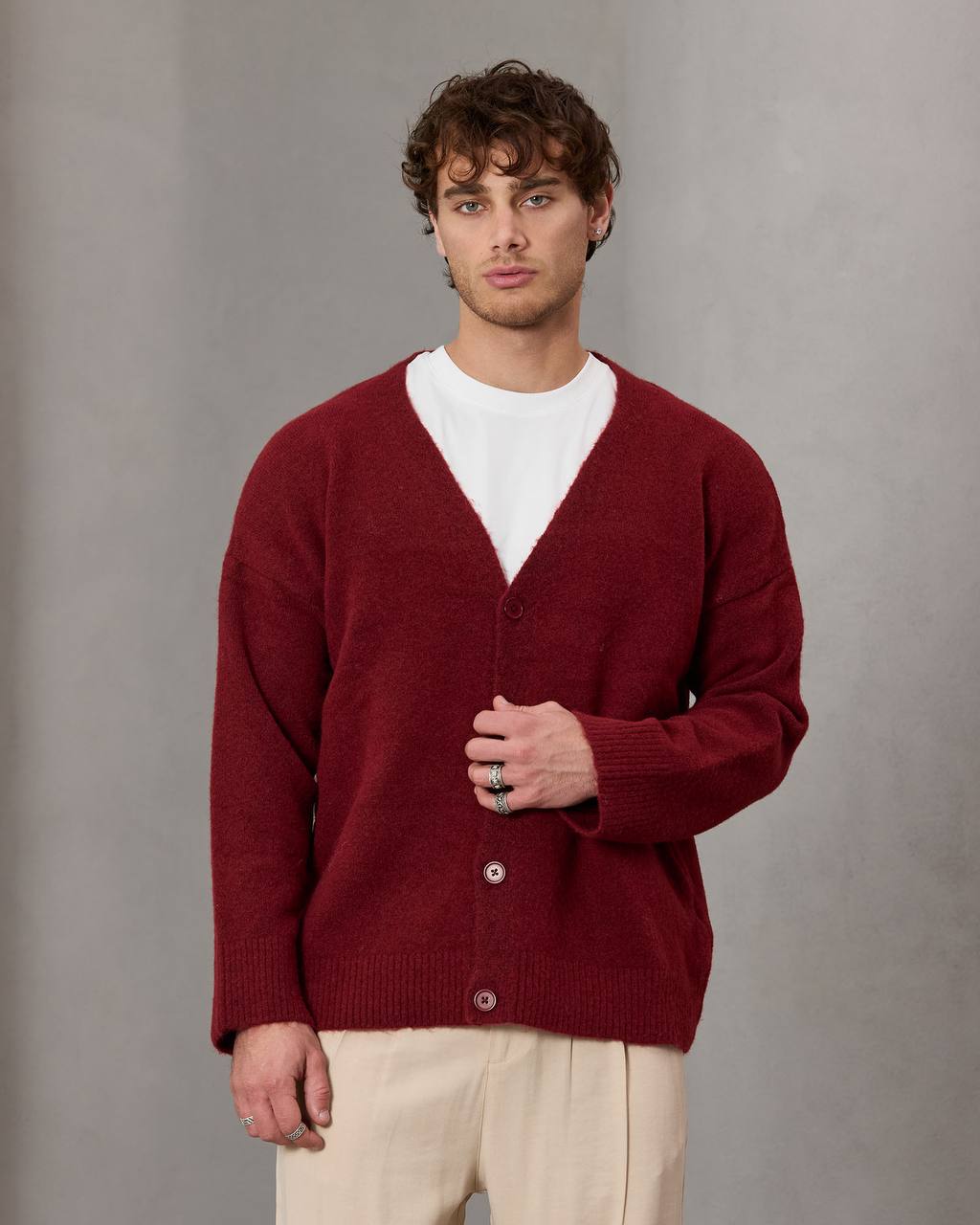 The oversize wool cardigan