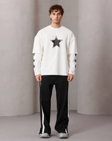 "Star-System" Layered Oversized Long-Sleeve Tee