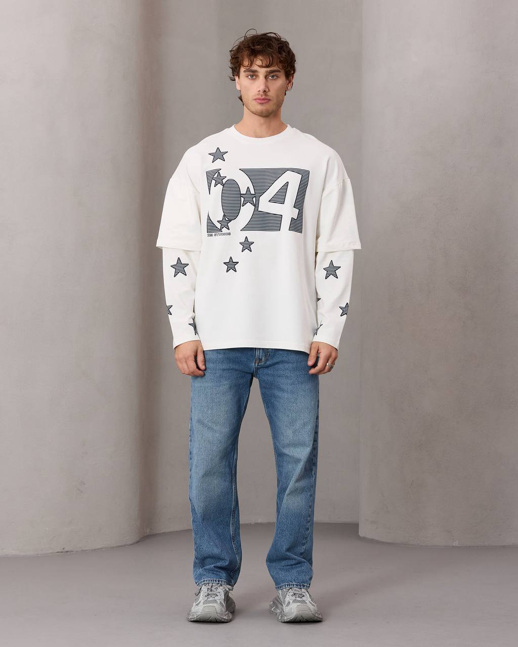oversize printed long sleeve tee
