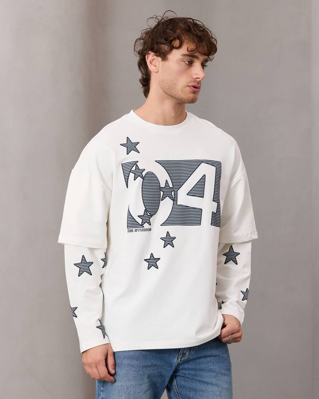 oversize printed long sleeve tee