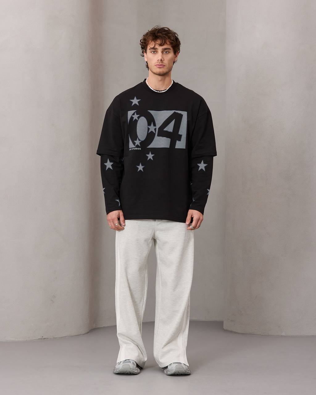 oversize printed long sleeve tee