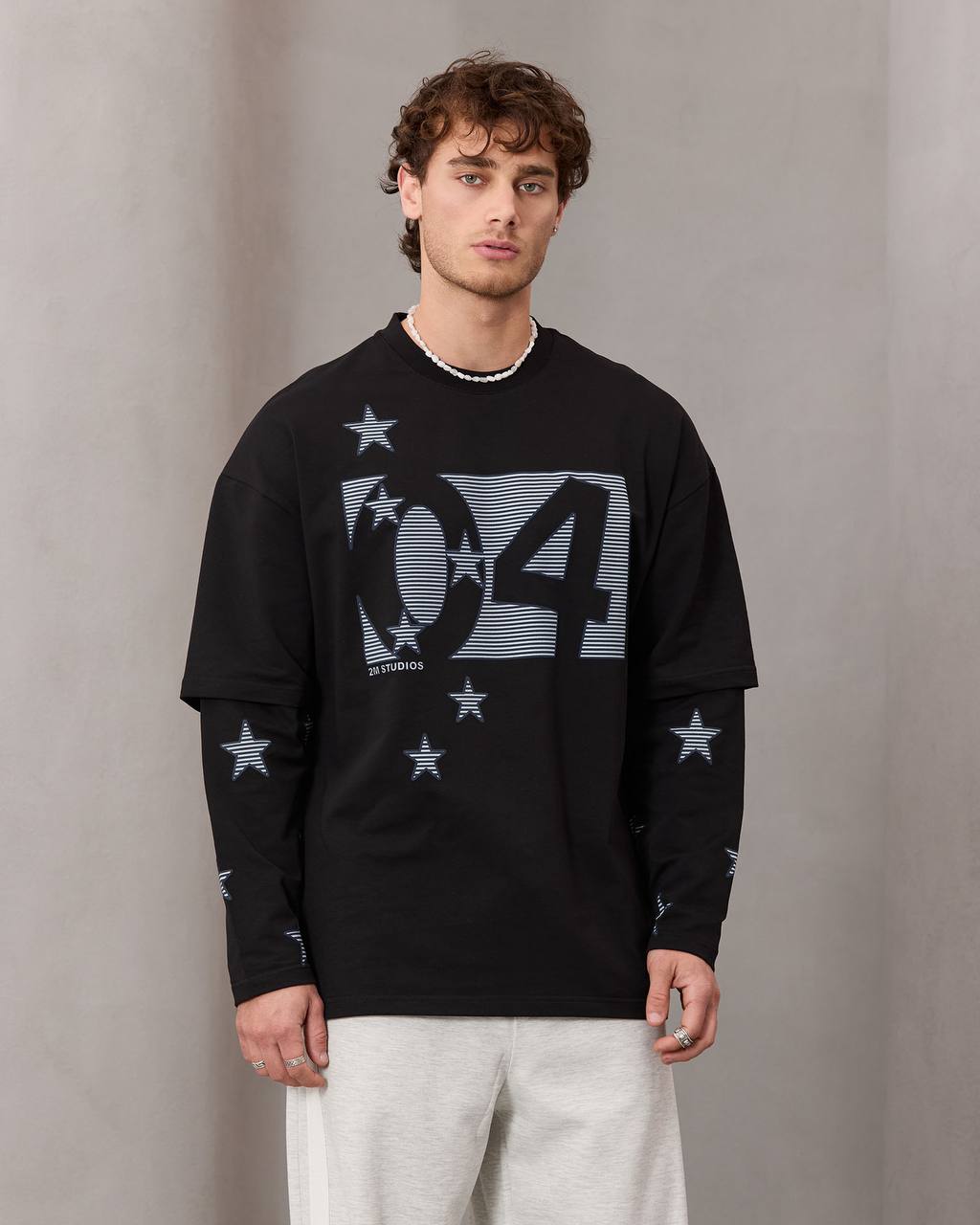 oversize printed long sleeve tee