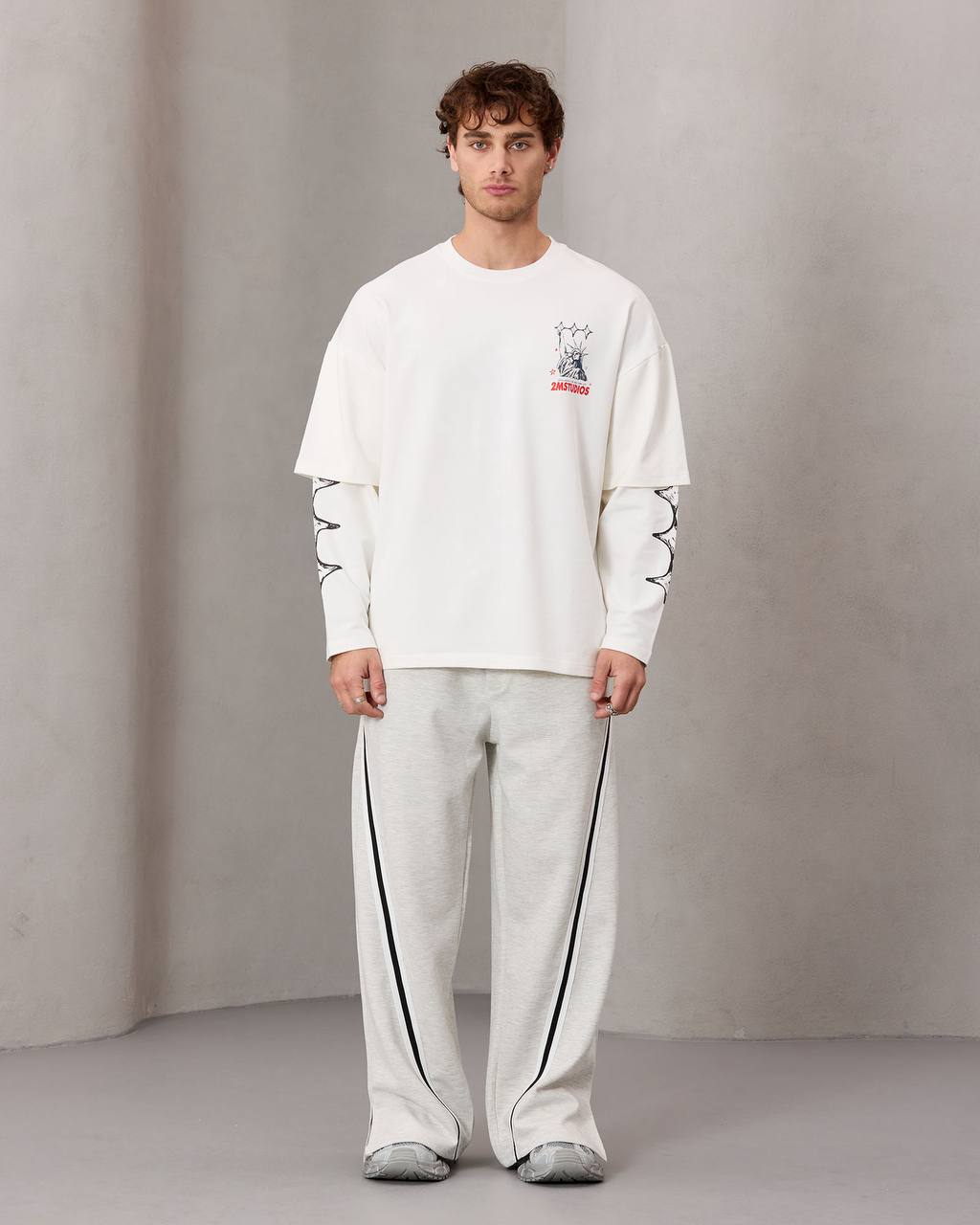 oversize printed long sleeve tee