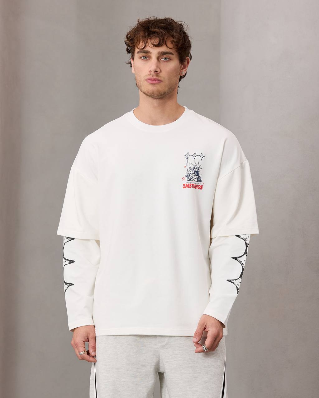 oversize printed long sleeve tee