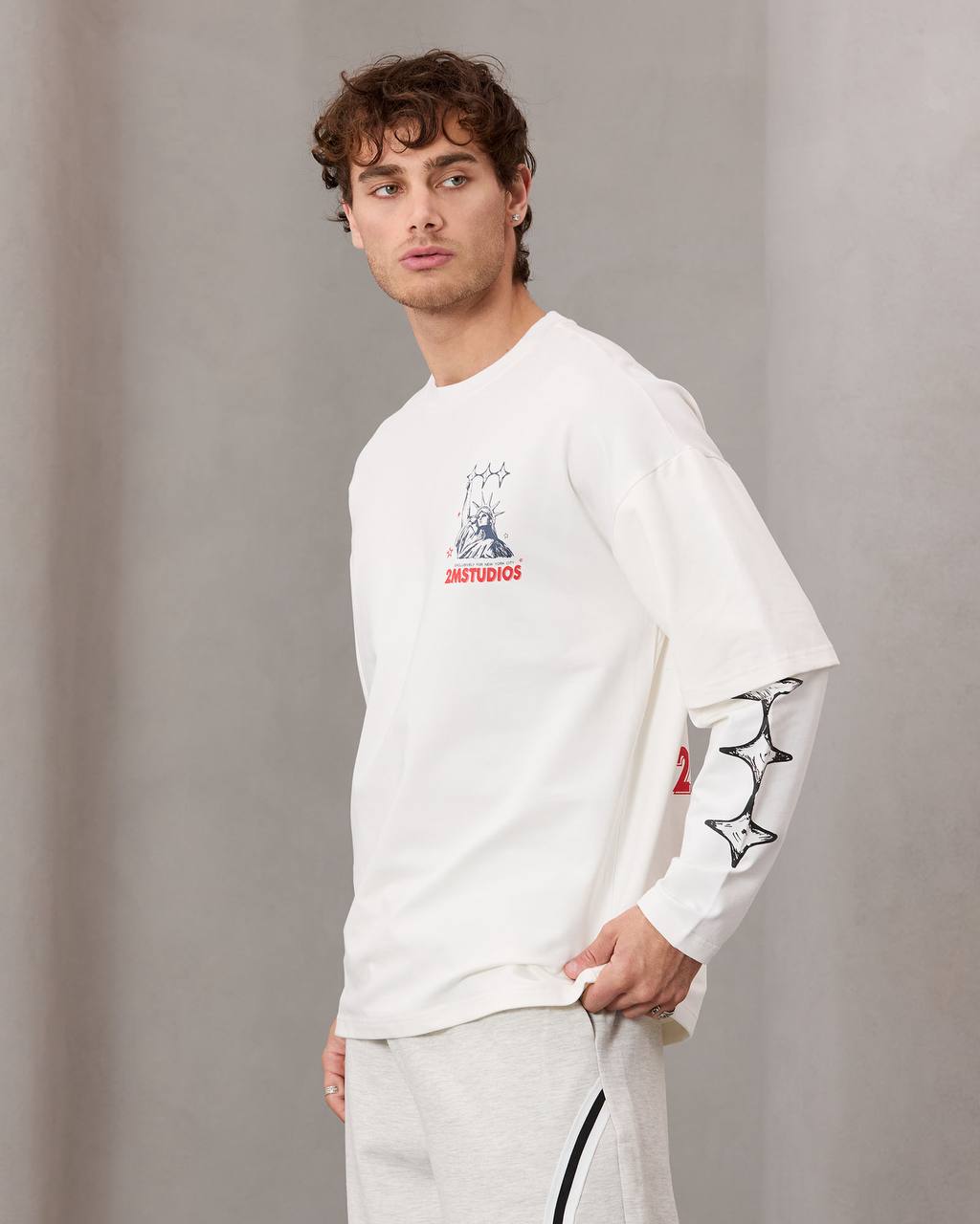 oversize printed long sleeve tee