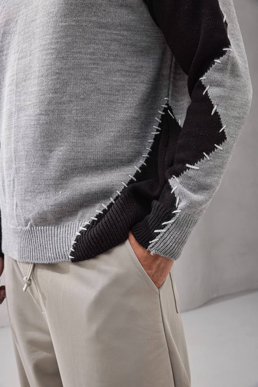 Deconstructed Panelled Knit Sweater