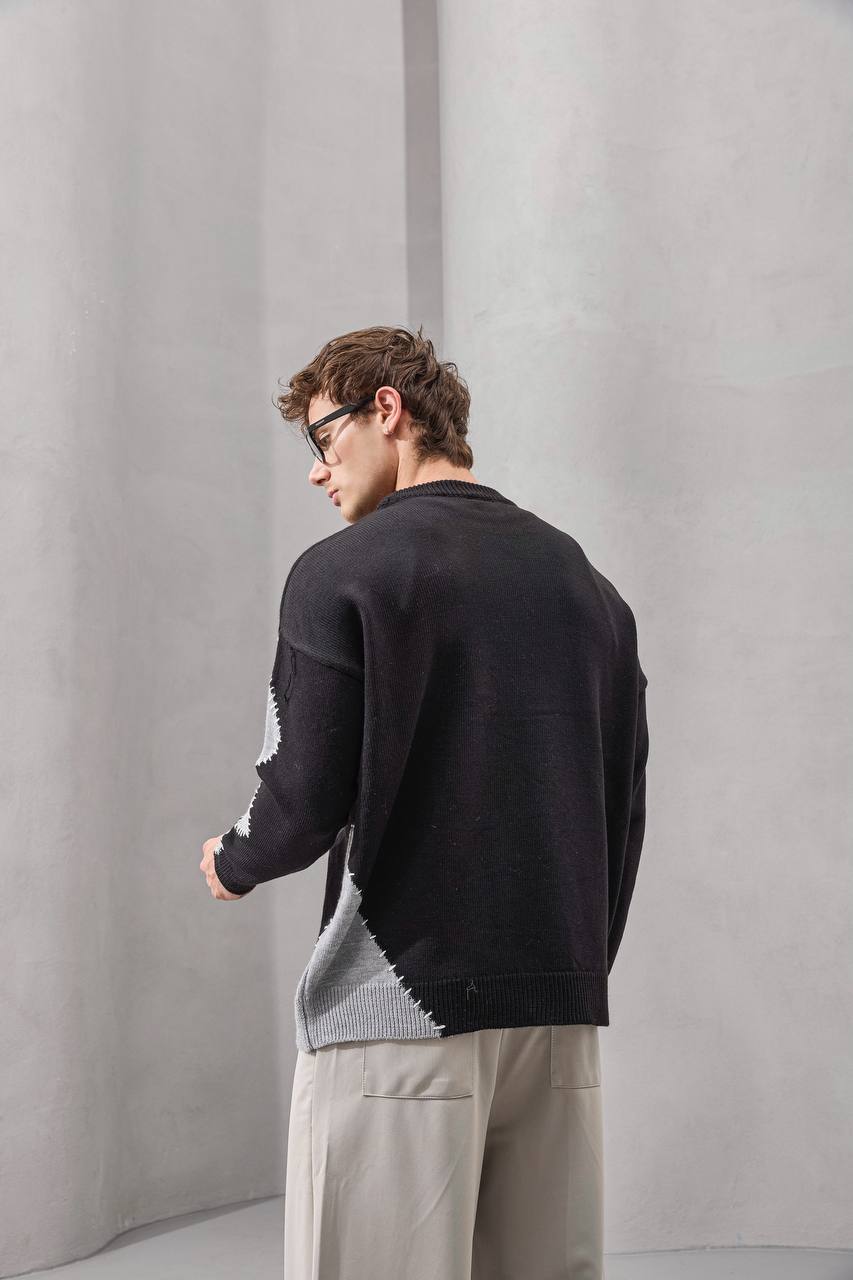 Deconstructed Panelled Knit Sweater